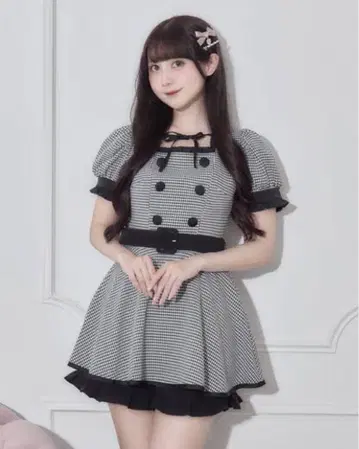pium 피움 프릴 도리 셋업 깅엄 체크