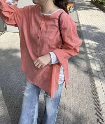 JOURNAL STANDARD 소프트 거즈 2WAY 빅 풀오버 핑크