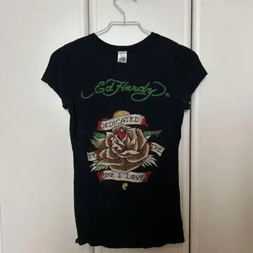 Ed Hardy 블랙 반팔 티셔츠 XS