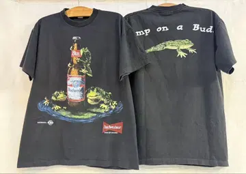 L Budweiser 개구리 디자인 티셔츠