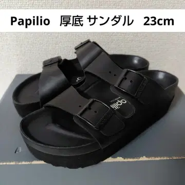 Papilio 통굽 샌들 23cm 블랙 올 블랙
