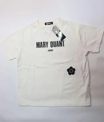 새상품 MARY QUANT 마리 콴트 스탠다드 로고 데이지 티셔츠 화이트
