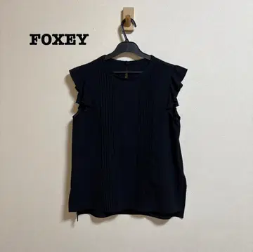번역이 있습니다 FOXEY 프렌치 슬리브 프릴 블라우스