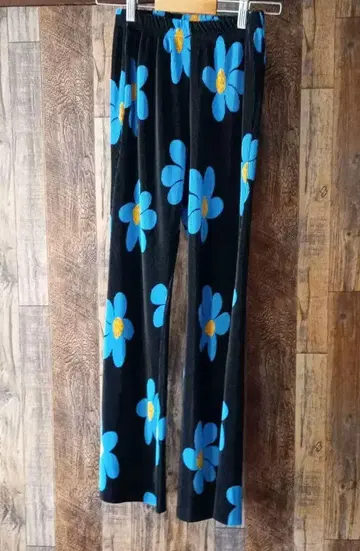 Yellow Factory 꽃무늬 리브 팬츠