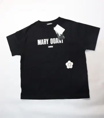 새상품 MARY QUANT 마리 콴트 스탠다드 로고 데이지 티셔츠 블랙
