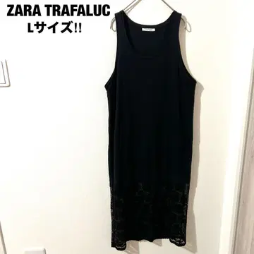 ZARA TRAFALUC 탱크탑 원피스 블랙 레이스 빅 사이즈 L