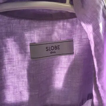 SLOBE iENA 보라색 린넨 코튼 긴팔 셔츠
