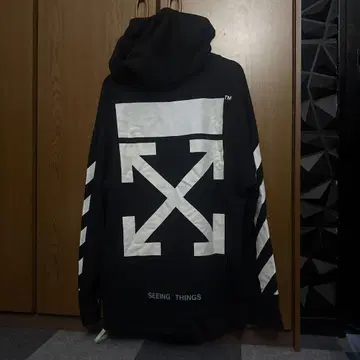 OFF-WHITE 후드티 블랙 S
