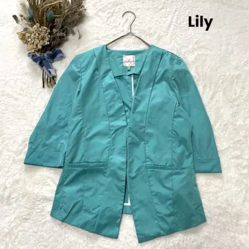 Lily 릴리 새틴 노카라 자켓 5부 소매 개성 있는 스트레치 소재