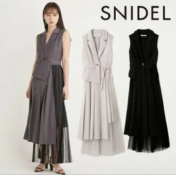 SNIDEL 다크 그레이 스커트 셋업 원피스