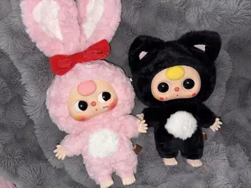 babythree 1세대 400% 토끼와 고양이 봉제 인형 세트