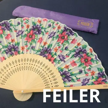 FEILER 꽃무늬 부채 케이스 포함