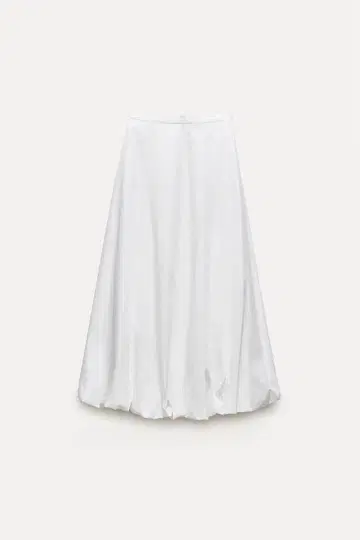 ZARA 자라 퍼프 미디 스커트 벌룬 스커트 화이트