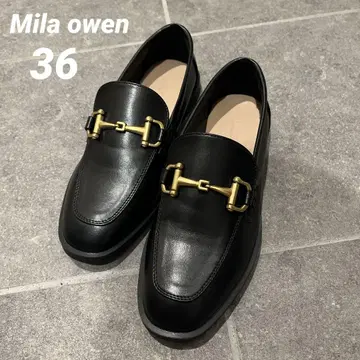 Mila owen 블랙 로퍼 골드 금장 장식 36