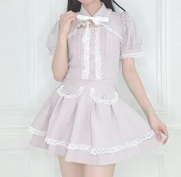 허니시나몬 레이스 프릴 셋업