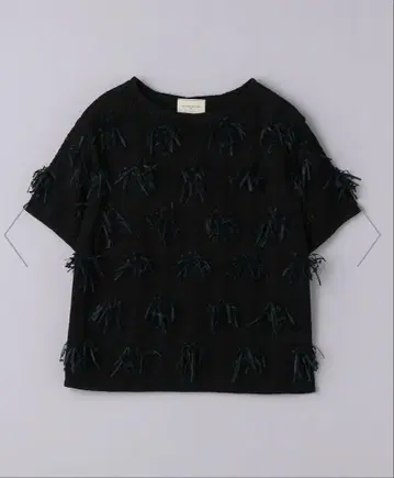 UNITED ARROWS 컷 프린지 숏 슬리브 니트