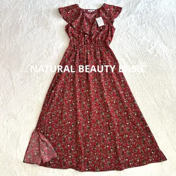 NATURAL BEAUTY BASIC 원피스 롱 기장 빨간색