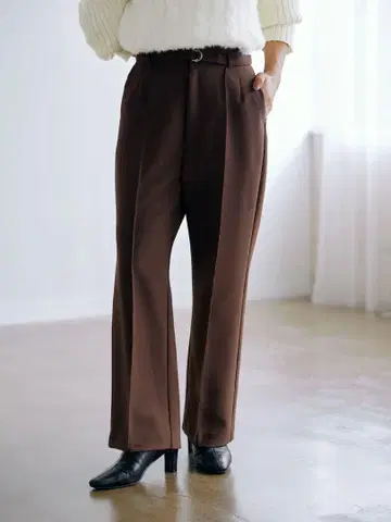 COHINA D 칸 벨트 플레어 팬츠