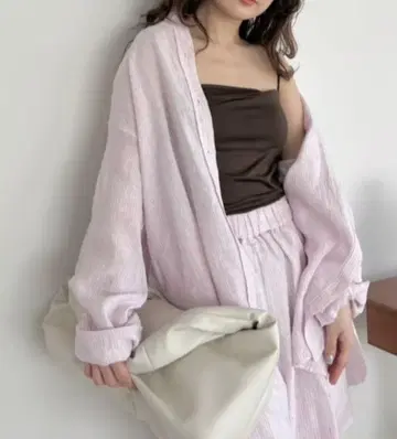 Mila Owen 프렌치 린넨 오버 사이즈 셔츠 LPNK