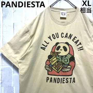 PANDIESTA 팬디에스타 팬더 피자 반팔 티셔츠 L 베이지