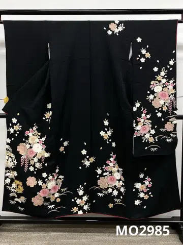 후리소데 럭셔리 교유젠 문양 기장 150cm 작은 체구용