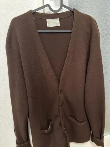 70s sears 아크릴 가디건 브라운