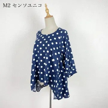M2 센소유니코 도트 디자인 블라우스