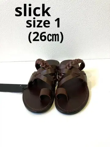 SLICK 슬릭 리얼 가죽 샌들 소가죽 브라운 26cm 새상품