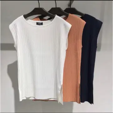 Theory 20ss 플리츠 슬리브리스 니트 네이비 현행 택