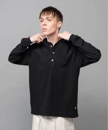 MR.OLIVE 헨리넥 티셔츠 빅 실루엣 롱 T S