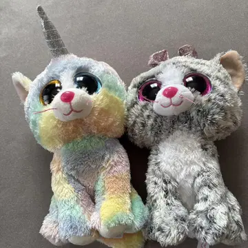 중고품 ty 유니콘과 고양이 봉제 인형 세트