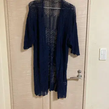 면 린넨 니트 가디건 네이비 사이즈 LL