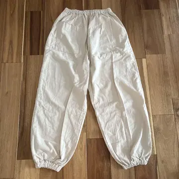 나카가와 마사시치 상점 면 린넨 몸빼 팬츠 화이트 L