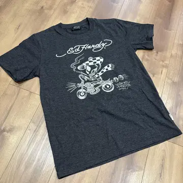 Ed Hardy 스컬 바이크 그레이 티셔츠 L