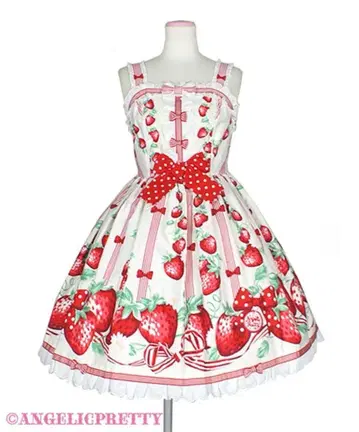 갓 수확한 딸기 JSK 시로 Angelic Pretty