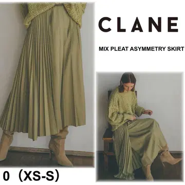 새상품급 CLANE 클라네 MIX PLEAT ASYMMETRY SKIRT