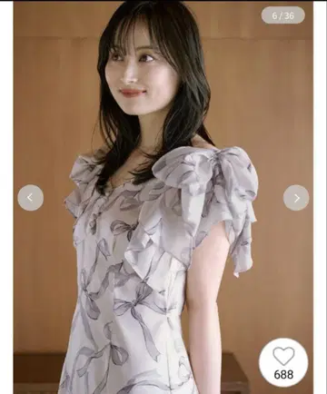 SNIDEL 리본 슬리브 디자인 원피스
