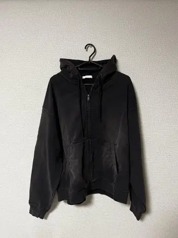 짧은 기장 WYM 아쉬 브라운 풀 집업 후드티