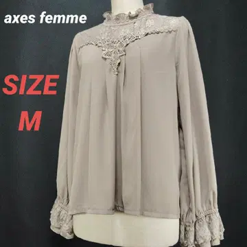 axes femme 엑시즈팜 블라우스 레이스 레이스업 프릴