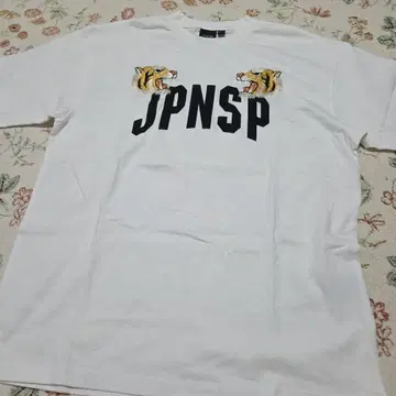 JPNSP 호랑이 자수 화이트 남성용 티셔츠 M~L 사이즈