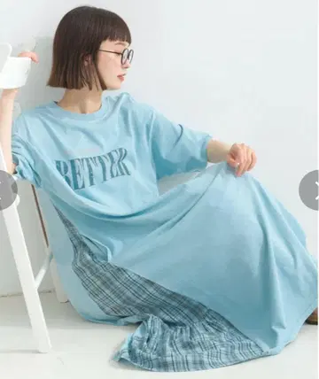 lupilien 루피리안 피그먼트 천 절개 로고 프린트 원피스