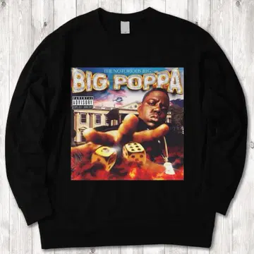 Biggie big poppa 펜픽 랩 T 블랙 맨투맨 XL