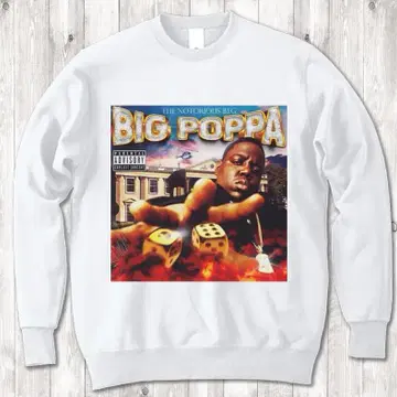 Biggie big poppa 펜픽 랩 T 화이트 맨투맨 XL
