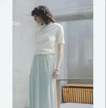 MIESROHE 플로키 튤 반팔 상의 화이트