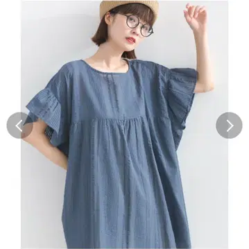 lupilien 루피리안 랜덤 시어서커 소매 플레어 블라우스 인도 면