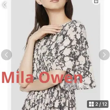 미라 오웬 2way 원피스 전체 꽃무늬 토모친 착용