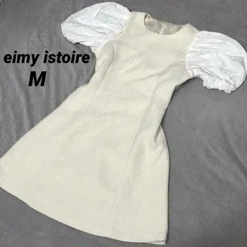 eimy istoire 컬러 트위드 퍼프 슬리브 미니 원피스 사이즈 M