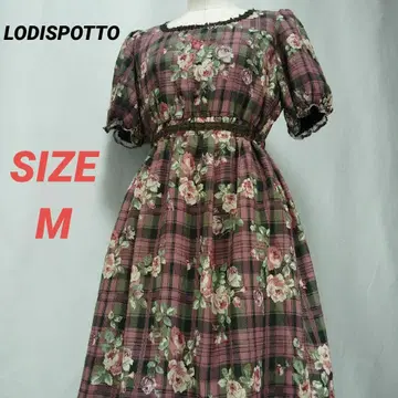 LODISPOTTO 로디스포토 꽃무늬 원피스 체크 올 패턴 핑크 M