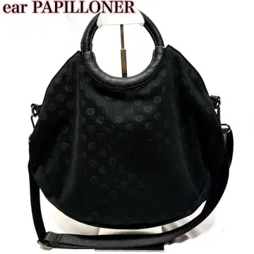 ear PAPILLON 이어파피요네 블랙 나일론 도트 2way