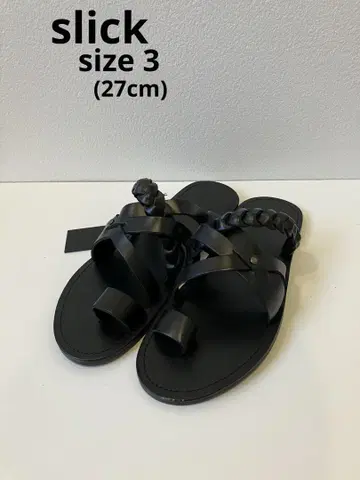 SLICK 슬릭 리얼 가죽 샌들 소가죽 BLACK 27cm 새상품